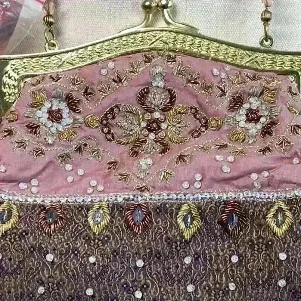 Vintage Sequin Embroidered Evening Clutch NWT Bag